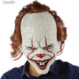 Thème Costume Stephen King Masque Pennywise Cosplay Venez Effrayant Joker Costume Hommes Femmes Fantaisie Halloween Fête Clown Cos Costume Cadeau pour Garçon FilleL231013