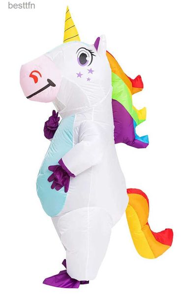 Tema Mesa de disfraces Unicornio Viene Adulto Niños Arco iris Halloween Viene para mujeres Hombres Adulto Carnaval Mascota Purim Navidad CosplayL231007