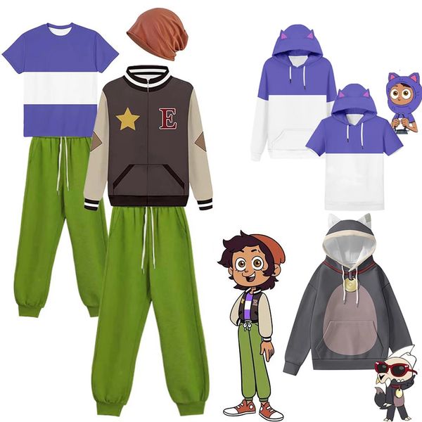 Costume à thème The Owl Cosplay House Luz Zip Up Veste de baseball Manteau Chapeau Pantalon Costumes pour Unisexe Adulte Enfants Costume Sweat à capuche 230830