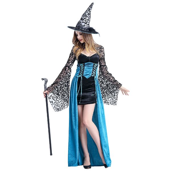 Thème Costume Thème Costume Cosplay Halloween Adulte Sorcière Costume Slim Robe Costumes Discothèque Fête 230829