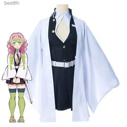 Themakostuum Unisex Anime Cos Demon Slayer Kanroji Mitsuri Cosplay komt Outfit Halloween Kerst Uniform Aangepaste SizeL231013