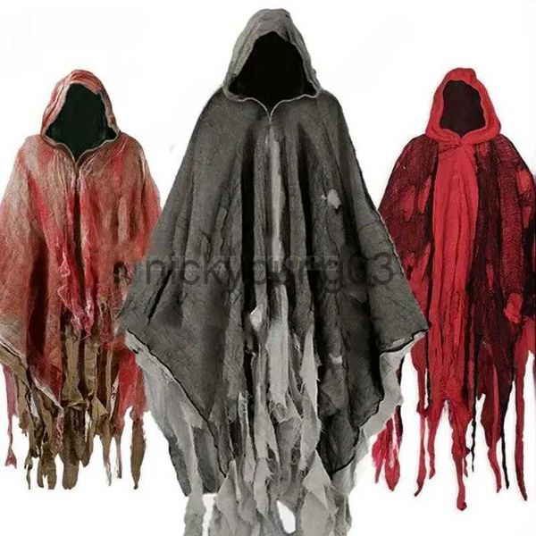 Disfraz temático Unisex Fantasma de Halloween Dementores Disfraz de cosplay Terror gótico Zombi Capas con capucha andrajosas Día de los muertos Accesorios para fiestas Capas x1010