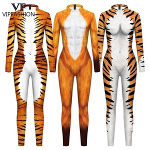 Thema Kostüm VIP FASHION Tier Schlange Tiger Cosplay Kostüm Weibliche Zentai Anzüge Halloween Party Overall Lustige Erwachsene Männliche Bodys 231013