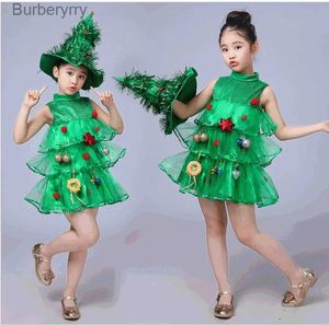 Costume à thème pour femmes et filles, tenue d'arbre de noël vert, accessoires de Cosplay, chapeau fantaisie d'elfe, robes l231010