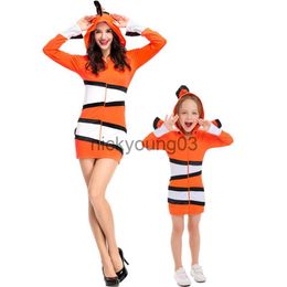 Themakostuum Vrouwen Halloween Ouder-kind Outfit Clownvis Cosplay Uniformen Oceaan Themafeest Kleuterschool Prestatiekostuums x1010