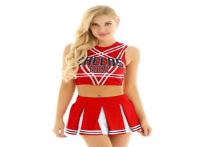 Themakostuum Vrouwen Japans Schoolmeisje Cosplay Uniform Meisje Sexy Lingerie Mouwloze Crop Top met Mini Plooirok Cheerleader9410645