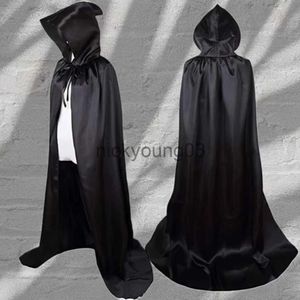 Themenkostüm Damen Herren Halloween-Umhang-Set Kreativer schwarzer Kapuzenumhang Cosplay Vampir Hexe Todesumhang für Erwachsene Kinder Halloween-Kostüm x1010