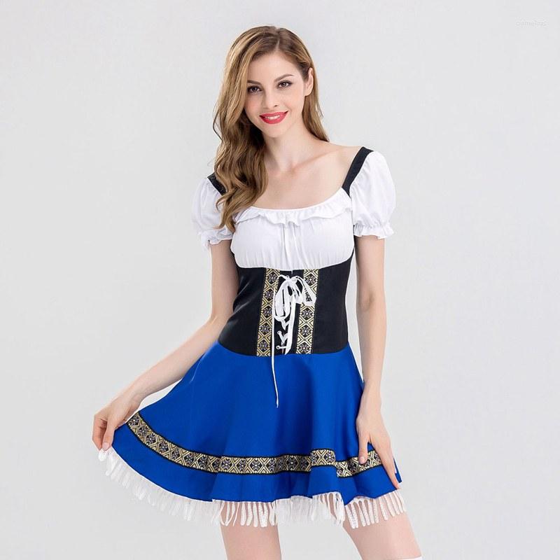 Kostium motywu Kobiety Oktoberfest październik Bawarian Dirndl Maid Peasant Sukienki Party Kobietowe sukienka 2023 Vestidos