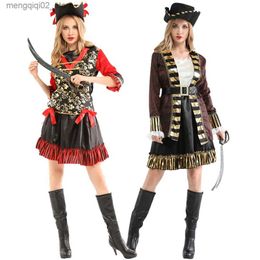 Costume a tema Donna Pirata Vieni Abito Festa per adulti Carnevale Fantasia Abiti fantasia Prestazioni Nessuna arma Q231010