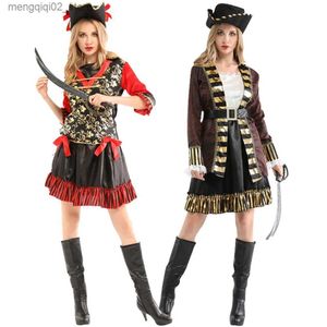 Themakostuum Vrouwen Piraat Kom Jurk Volwassen Partij Carnaval Fantasia Fancy Kleding Prestaties Geen Wapens Q231010