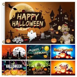 Thème Halloween Flags Horror Banner Background Party Decorations Lantern Pumpkin House Flag 37 Styles SXAUG06