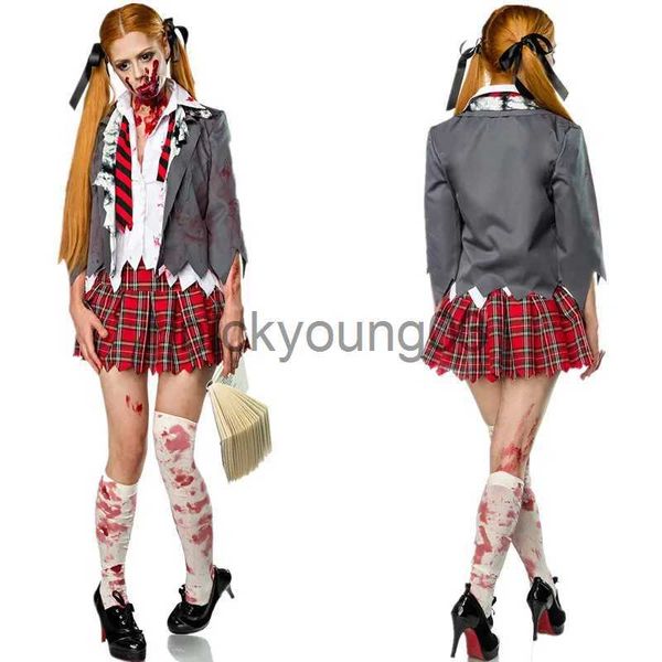 Thème Halloween Horror Campus Femme Zombie Cosplay Party Masquerade Performance Costume Carnival Dress Up x1010