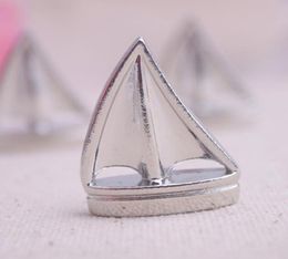 Cartes à thème Place Cartes Sail Boat Silver Beach Numéro Numéro de table Clips Nom d'image Cadre de mariage Supplies 2274436