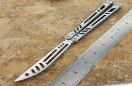 Theone Barebones Skinny Balisong Bench Trainer BM Cuchillo de entrenamiento BM No afilado D2 Handilla de acero Swing Knives BM40 BM42 BM43 2319315