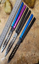 Le seul papillon Balisong Trainers Training Jilt Swing Knife pas pointu noir D2 Blade Squid Snake Sea Monster Chimera BM51 EX10 POC4027903