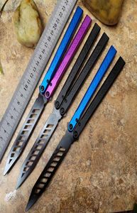 Theone Butterfly Balisong Trainer Training Jilt Swing Couteau Pas Sharp Noir D2 Lame Calmar Serpent Monstre Marin Chimère BM51 EX10 Poc6468665