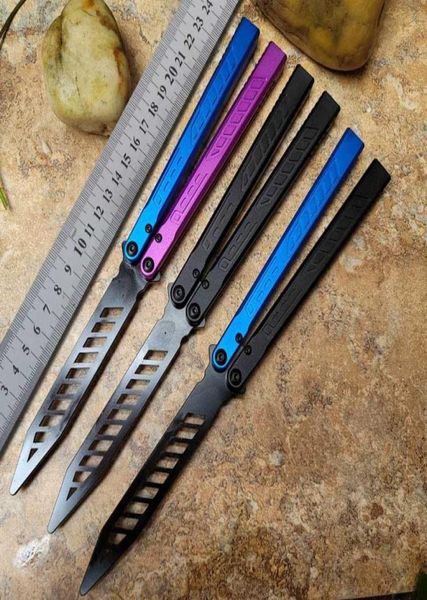 Le seul papillon Balisong Trainers Training Jilt Swing Knife pas pointu noir D2 Blade Squid Snake Sea Monster Chimera BM51 EX10 POC4032285