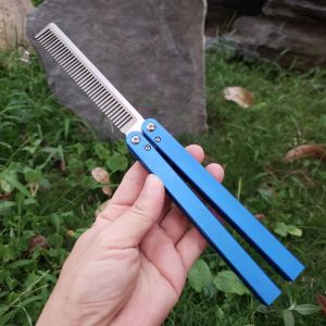 Theone Squid Comb Butterfly Trainer Mes 440 Blade Channel Aluminium Hendle Jilt Pocket EDC Tool Free Swinging CadeaLmessen