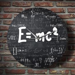 Théorie de la relativité formule mathématique horloge murale scientifique physique professeur cadeau école salle de classe Decor226b