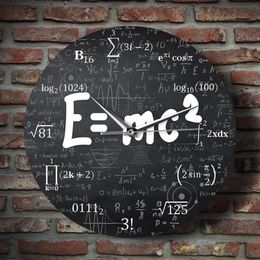 Théorie de la relativité formule mathématique horloge murale scientifique physique professeur cadeau école salle de classe Decor304b