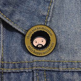 Er zijn geen fouten alleen gelukkige ongevallen email Pin cartoon ronde inspirerende broche rapel rapack badge kunst sieraden cadeau