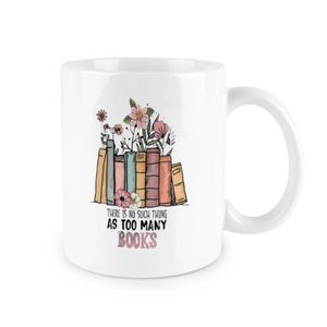 Er is zoiets als te veel boeken keramische persoonlijkheid Mug Coffee Tea Milk Cup voor collega's manager baas Inspirerend cadeau 240407