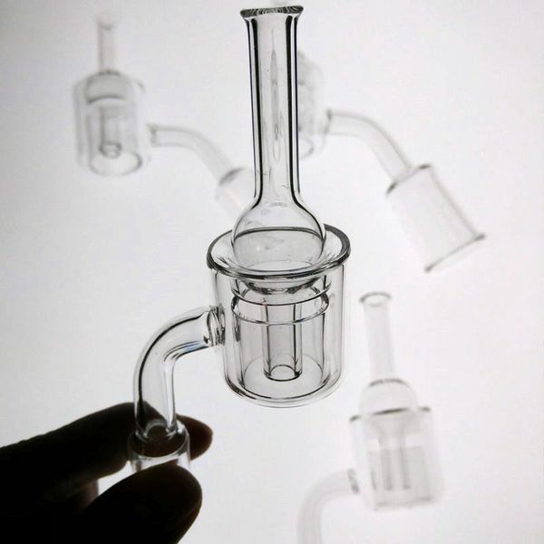 Quartz thermique de clou de banger avec le chapeau de crabe 28mm OD 10mm 14mm 18mm Banger thermique de quartz de double tube pour les plates-formes pétrolières Bongs en verre