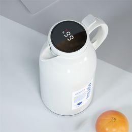 Carafe à café thermique Double paroi isolée Thermos Pot haute capacité affichage de la température maison cuisine flacon à thé 1.0 1.6 220329