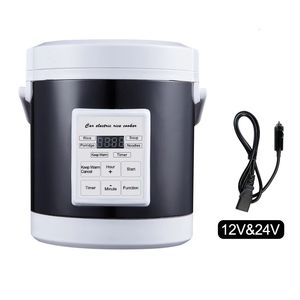 Thermal Cooker 12V 24V Mini Car Rice Cooker 1.6L car trucks electric soup porridge cooking machine food steamer warmer fast heating lunch box 231206