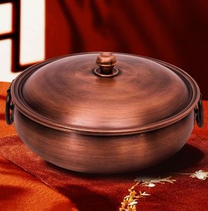 Cuisinière thermique chinois mandarin Pot de canard maison épaissie de cuivre divisé à induction cuiseuse cuiseuse shabu pots fondue chinoise kitchen coo