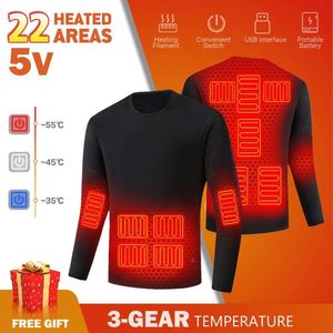 Thermisch verwarmd ondergoed voor heren Jas Vest Skipak USB Elektrische verwarming Kleding Fleece Lange onderbroek Winter Warm