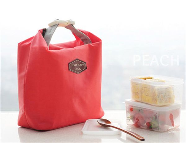 Bolsa con aislamiento térmico, caja de almuerzo, bolsa de tela Oxford con cremallera, bolsa de almuerzo Bento, bolsa de aislamiento térmico para niños y mujeres, 10 unids/lote