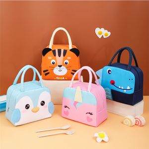 Fiambrera con aislamiento térmico Diseño de dibujos animados Tote Cooler Bag Bento Pouch Lunch Container Niños Escuela Bolsas de almacenamiento de alimentos