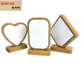 Transferencia térmica Bamboo MDF Photo Frames Crafts Sublimation Blanks Magnet Stand For Christmas Gifts Desktop Decoración de la impresora Suministros