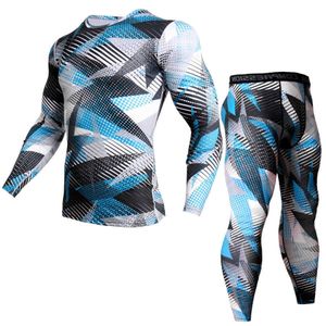 ropa interior térmica rash guard kit MMA Compression Apparel leggings hombres unionsuit Bodybuilding camiseta camuflaje chándal hombres Y0831