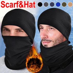 Chapeau thermique chaud en polaire pour l'hiver, couvre-tête, cagoule tactique chaude, masque facial, cache-cou, Sport, cyclisme, Ski, écharpe