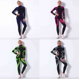 Les femmes thermiques conviennent au printemps automne hiver rapide sèche thermo des sous-vêtements sportifs de sets féminins gymning long johns 18a 211110