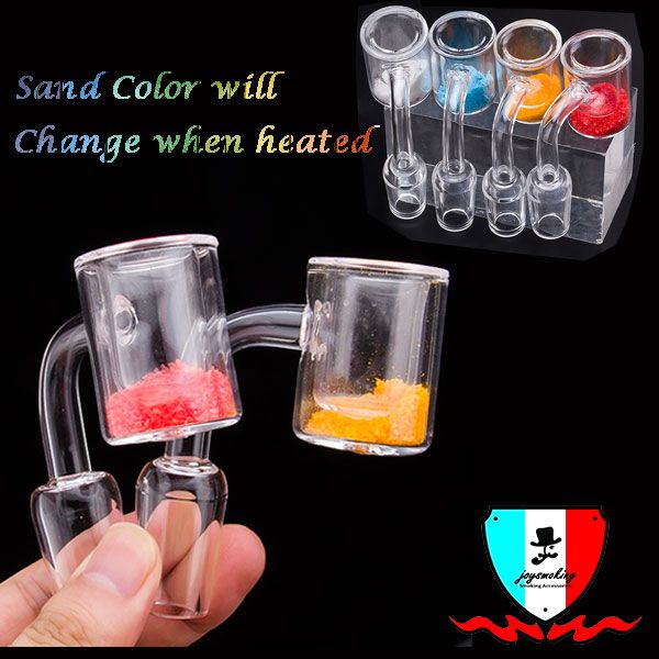 Seau thermochromique accessoires pour fumer avec sable de verre à l'intérieur 10mm 14mm 19mm joint poli mâle/femelle pour conduites d'eau dab rigs