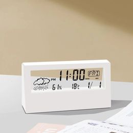 Thermohygromètre horloge créative affichage météo électronique de la table de bureau du réveil électronique pour chambre à coucher 240514