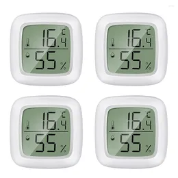 Thermomètre et hygromètre numérique d'intérieur, lot de 4 Mini humidimètre LCD pour chambre de bébé, personnes âgées, Etc.