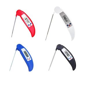 Thermometers Digitale LCD Voedselthermometer Sonde Vouwkeuken Bbq Vleesoven Water Olietemperatuur Testtool Drop Delivery Home Garde Dhlsa