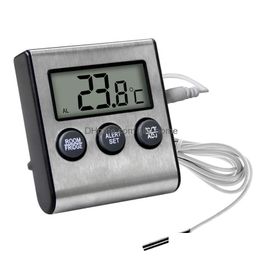 Thermometers Digitaal Zer-alarm met sondemagneet Koude kamertemperatuurmeter Monitor Koelkast Thermometer Drop Delivery Home Gar Dhh0O