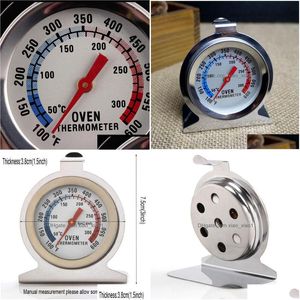 Thermometers Roestvrij staal 50-300 Celsius Speciale oventhermometer Direct aflezen Wijzerplaat Temperatuurmeter Bbq Grillbewaking Jy0518 Dh3Ov