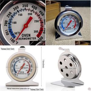 Thermomètres Acier inoxydable 50-300 Celsius Thermomètre de four spécial Lecture instantanée Cadran Jauge de température Barbecue Grill Surveillance Jy0518 Dh3Ov