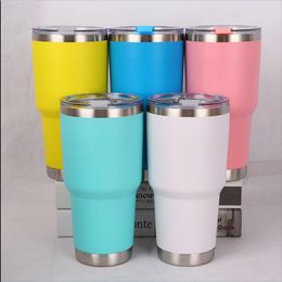 Thermosflessen 30oZ 1000ml Tumbler Vacuüm Dubbele Wand Isolatie Reizen Koffiemok Geïsoleerde Roestvrijstalen Thermische Cup Water fles 2187V