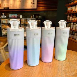 Thermoses Taza de café de acero inoxidable 304 de 500 ml, diseño que cambia de color, taza termo para coche, taza térmica de viaje, frascos de vacío, regalos, botella de agua