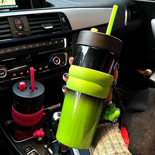 Thermoses 710ml Jumbo 316 Taza Termo de Acero Inoxidable para Coche Taza de café térmica Barra de Hielo Taza de Paja Botellas de Agua portátiles con Aislamiento al vacío