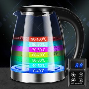 Thermoses Hervidor eléctrico automático 1.8L 2200W Hervir rápido de alta potencia con iluminación LED Apagado automático y protección contra ebullición en seco para té y café 221203