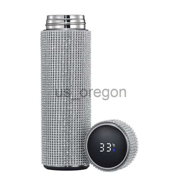 Thermoses Diamond Thermos Bouteille d'eau Tasse Termal Tasses Boire du café en acier inoxydable Creative Smart Affichage de la température Thermos à café sous vide x0904