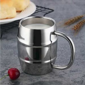 Thermasen HANDEL DRICKWARE Dubbele staal bier Travel tabel met draagbare mengen Thermal Coffee Milk Stainless Creative Cup Wall Mug